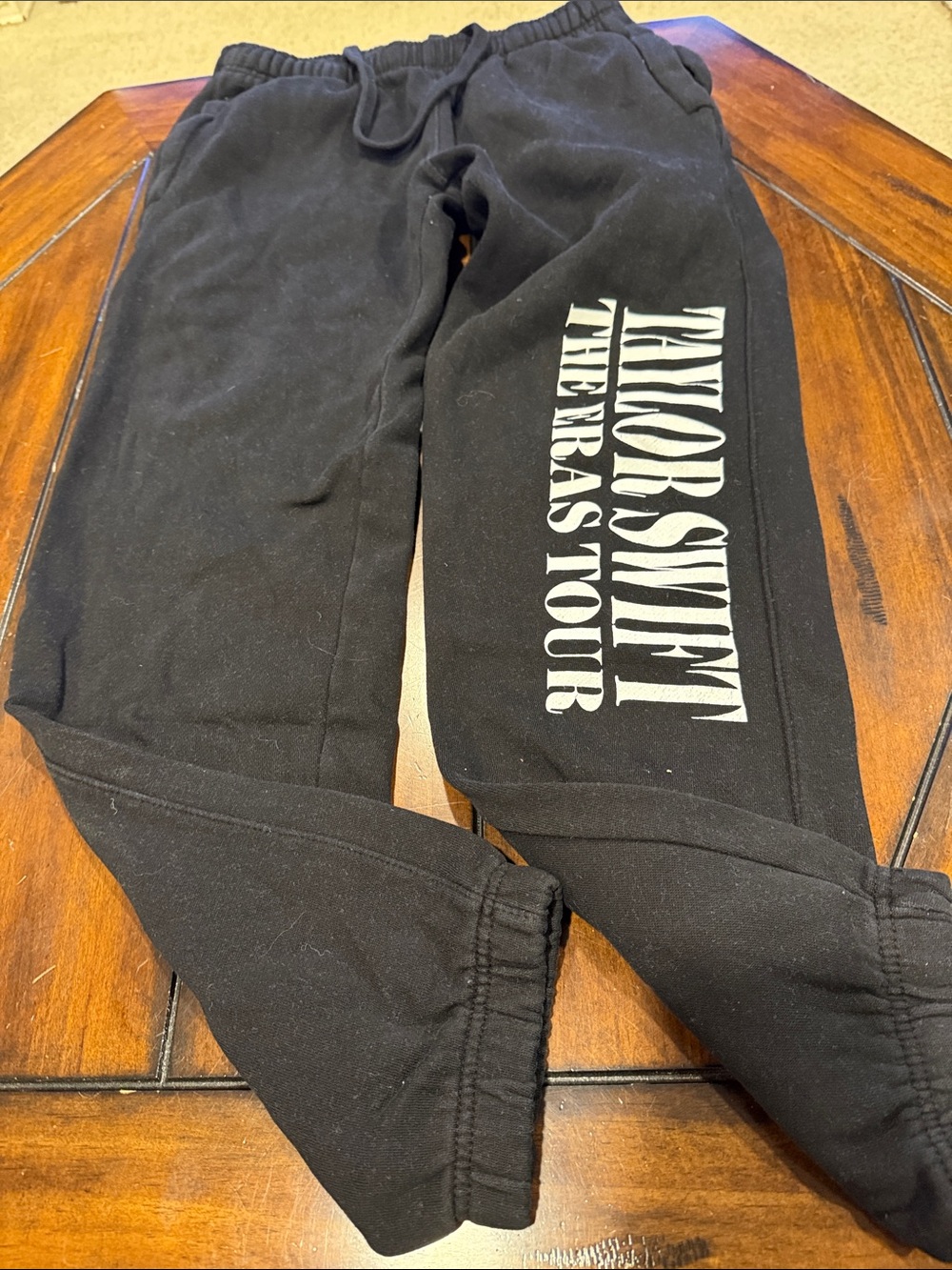 Authentic Taylor Swift Black Jogger Sweatpants with White Tour Text